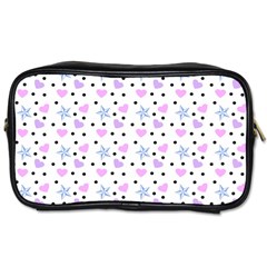 Hearts And Star Dot White Toiletries Bag (two Sides) by snowwhitegirl