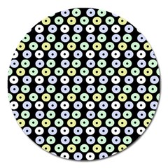 Eye Dots Black Pastel Magnet 5  (round) by snowwhitegirl