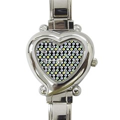 Eye Dots Black Pastel Heart Italian Charm Watch by snowwhitegirl