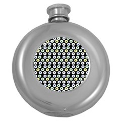 Eye Dots Black Pastel Round Hip Flask (5 Oz) by snowwhitegirl