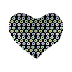 Eye Dots Black Pastel Standard 16  Premium Heart Shape Cushions by snowwhitegirl