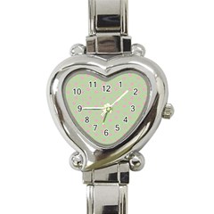 Hearts And Star Dot Green Heart Italian Charm Watch by snowwhitegirl