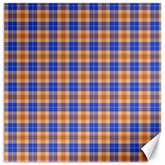 Orange Blue Plaid Canvas 20  X 20   by snowwhitegirl