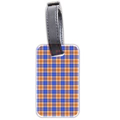 Orange Blue Plaid Luggage Tags (two Sides) by snowwhitegirl