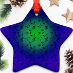 Blue Music Green Moon Star Ornament (Two Sides) Front