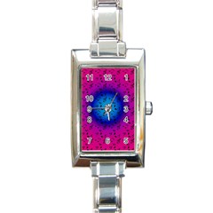 Pink Music Blue  Moon Rectangle Italian Charm Watch by snowwhitegirl