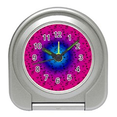 Pink Music Blue  Moon Travel Alarm Clock by snowwhitegirl