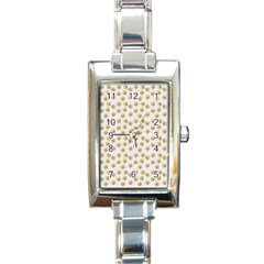 Antique Flowers Pink Rectangle Italian Charm Watch by snowwhitegirl