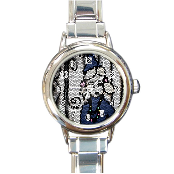 Pixie Girl Stained Glass Round Italian Charm Watch