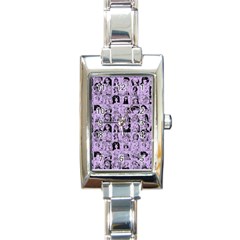 Lilac Yearbok Rectangle Italian Charm Watch by snowwhitegirl