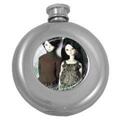 Dolls In The Grass Round Hip Flask (5 Oz) by snowwhitegirl