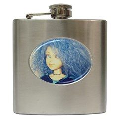 Blue Hair Boy Hip Flask (6 Oz) by snowwhitegirl