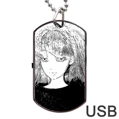 Girl Dog Tag Usb Flash (one Side) by snowwhitegirl