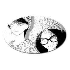 Twins Oval Magnet by snowwhitegirl