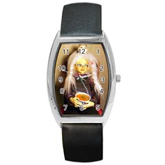 Eating Lunch Barrel Style Metal Watch by snowwhitegirl