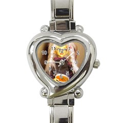 Eating Lunch Heart Italian Charm Watch by snowwhitegirl