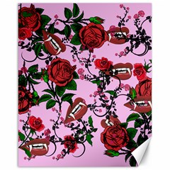 Pink Rose Vampire Canvas 16  X 20   by snowwhitegirl