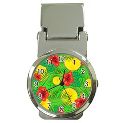 Orange Tropics Green Money Clip Watches by snowwhitegirl