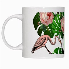 Flamingo Floral White White Mugs by snowwhitegirl