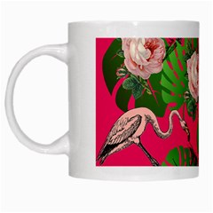 Flamingo Floral Pink White Mugs by snowwhitegirl