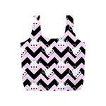 Pink Teapot Chevron Full Print Recycle Bag (S) Back