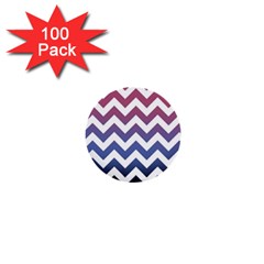 Pink Blue Black Ombre Chevron 1  Mini Buttons (100 Pack)  by snowwhitegirl