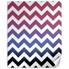 Pink Blue Black Ombre Chevron Canvas 11  X 14   by snowwhitegirl