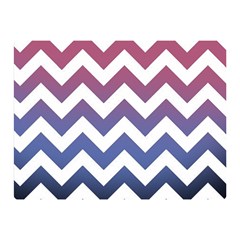 Pink Blue Black Ombre Chevron Double Sided Flano Blanket (mini)  by snowwhitegirl