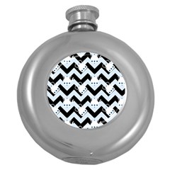 Blue Teapot Chevron Round Hip Flask (5 Oz) by snowwhitegirl