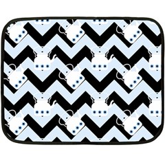 Blue Teapot Chevron Double Sided Fleece Blanket (mini)  by snowwhitegirl