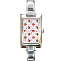 Watermelon Chevron Rectangle Italian Charm Watch by snowwhitegirl