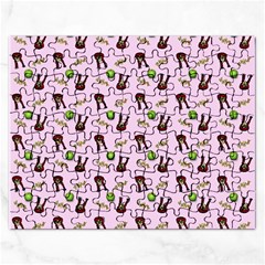 School Girl Pattern Pink Rectangular Jigsaw Puzzl by snowwhitegirl