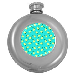 Lemons Blue Round Hip Flask (5 Oz) by snowwhitegirl