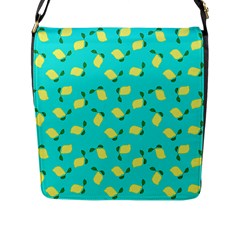 Lemons Blue Flap Closure Messenger Bag (l) by snowwhitegirl