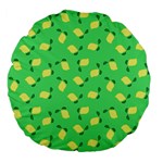 Lemons Green Large 18  Premium Flano Round Cushions Back