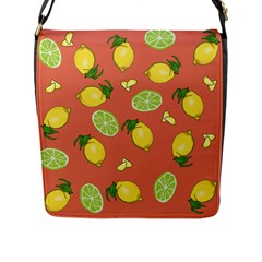 Lemons And Limes Peach Flap Closure Messenger Bag (l) by snowwhitegirl