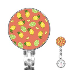 Lemons And Limes Peach Stainless Steel Nurses Watch by snowwhitegirl