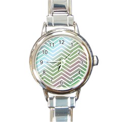 Ombre Zigzag 02 Round Italian Charm Watch by snowwhitegirl