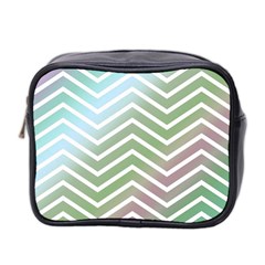 Ombre Zigzag 02 Mini Toiletries Bag (two Sides) by snowwhitegirl