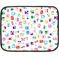 Colorful Abstract Symbols Double Sided Fleece Blanket (mini)  by FunnyCow