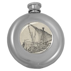 Ship 1515860 1280 Round Hip Flask (5 Oz) by vintage2030