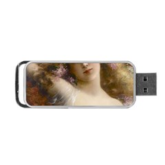 Victorian Lady In Pink Portable Usb Flash (one Side) by vintage2030