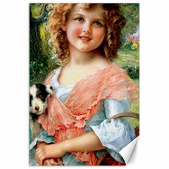 Girl With Dog Canvas 20  X 30  by vintage2030