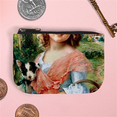 Girl With Dog Mini Coin Purse by vintage2030