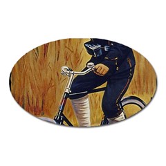 Policeman On Bicycle Oval Magnet by vintage2030