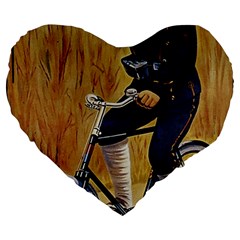 Policeman On Bicycle Large 19  Premium Flano Heart Shape Cushions by vintage2030