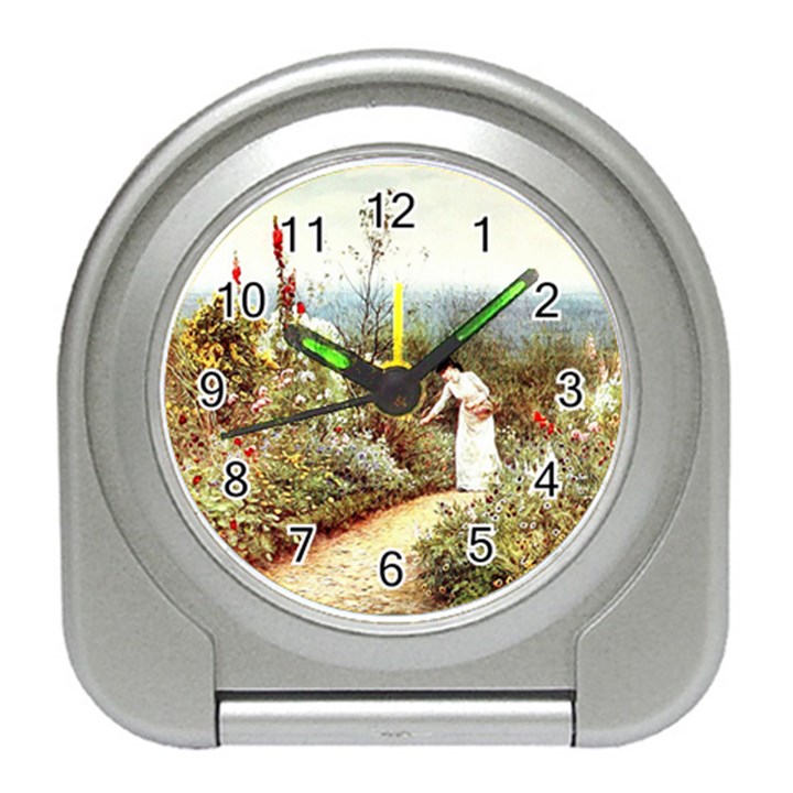 Lady And Scenery Travel Alarm Clock