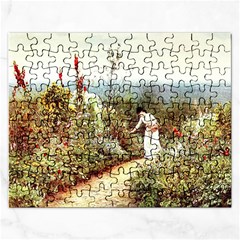 Lady And Scenery Rectangular Jigsaw Puzzl by vintage2030