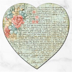 Rose Book Page Jigsaw Puzzle (heart) by vintage2030