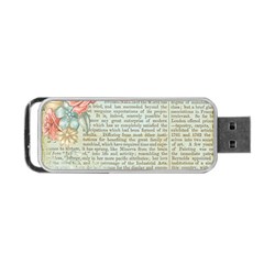 Rose Book Page Portable Usb Flash (one Side) by vintage2030